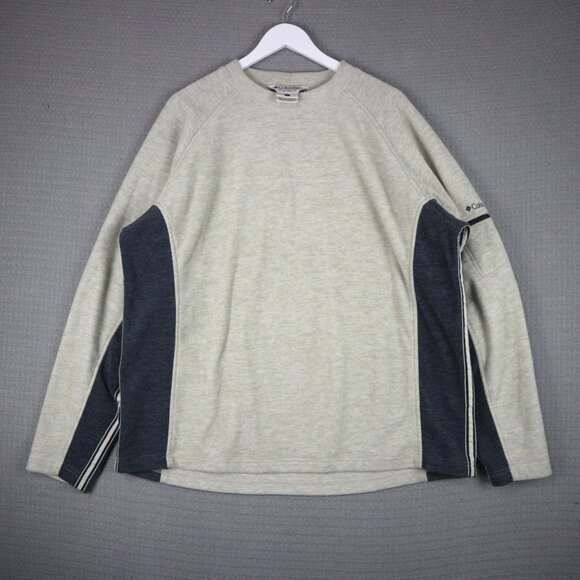 Vintage Columbia Fleece Two Tone Cream / Grey Longsleeve Mens XL - Picture 3 of 6